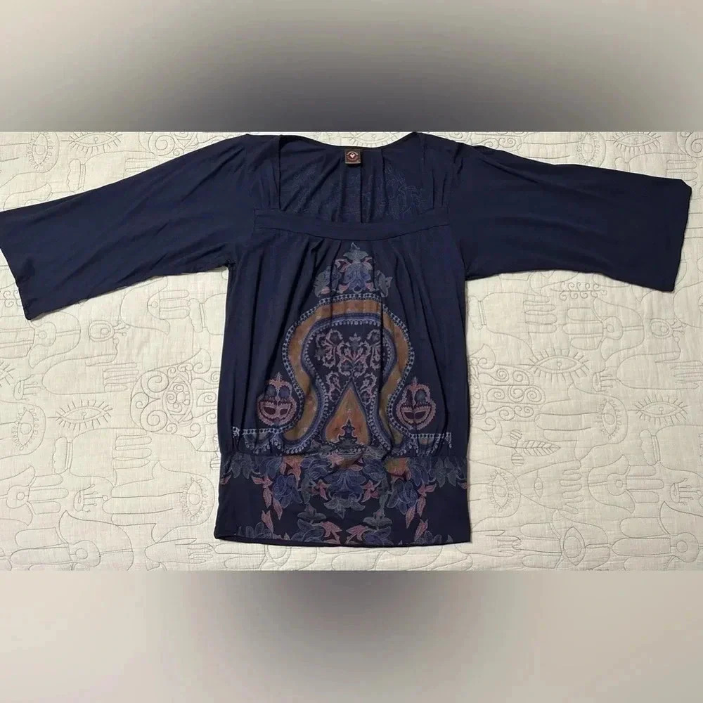 Language Los Angeles Boho Tunic with Banded Bottom Size M